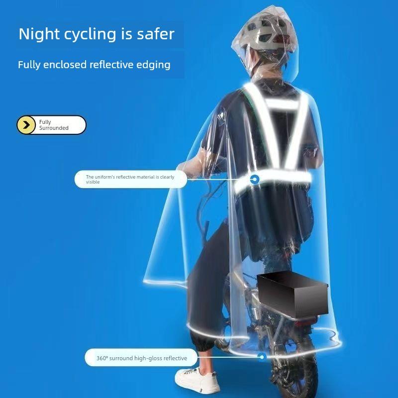 Per Guidare e Assistenza alla Guida Usare Impermeabili Speciali, Poncho Pioggia Pieghevoli per Bici Elettrica, Ingranditi e Ispessiti, Unisex, Trasparenti su Tutta la Lunghezza
