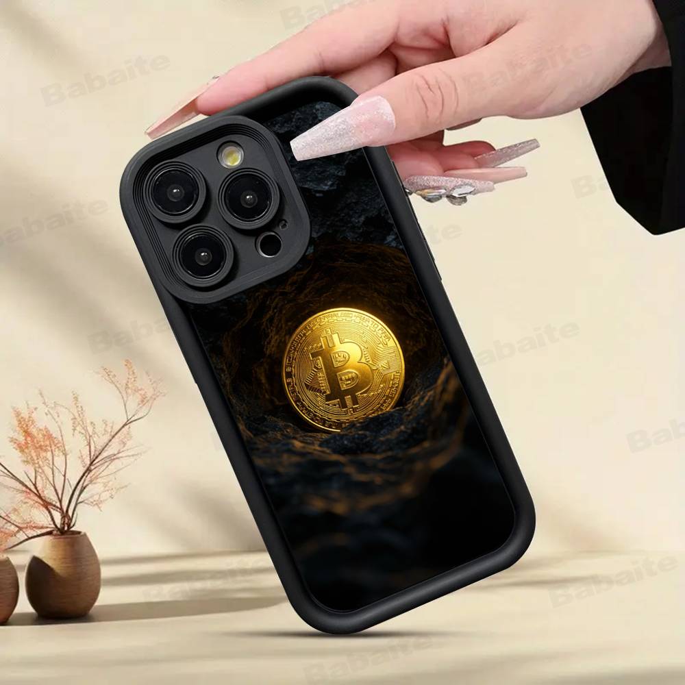 Luxury Bitcoin Phone Case For IPhone 17 16 15 13 11 12 14 Pro Max Plus Silicone Cover Shell
