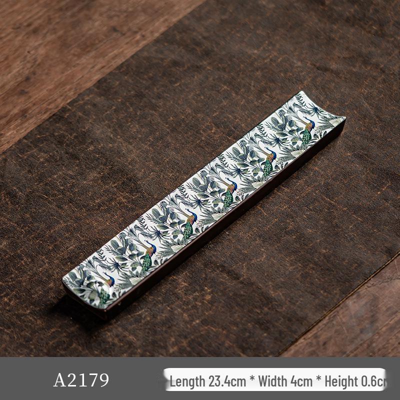 Guochao River & Mountain Ceramic Incense Holder - Retro Incense Stick Tray for Indoor Use