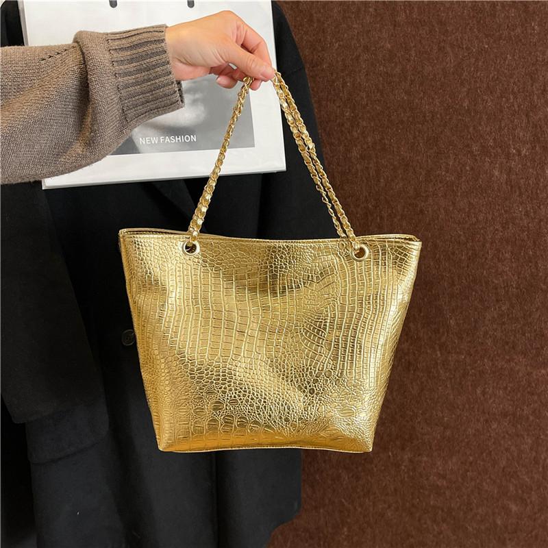 Fashion Imitation Crocodile Pattern PU Women's Shoulder Bag New Versatile Large Capacity Tote Bag High-quality Women's Bag
