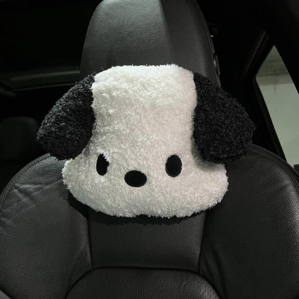1pcCartoon car headrest neck pillow cute plush dog comfortable car headrest four seasons general car headrest