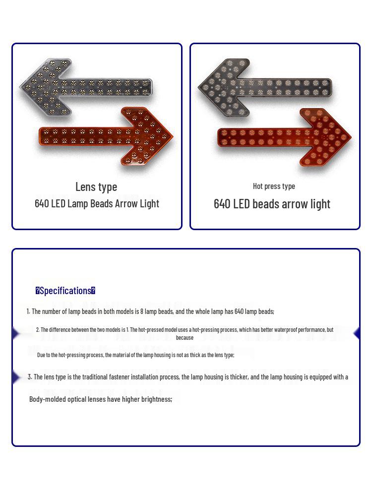 LED Arrow Guide Light & Vehicle-Mounted Strobe Indicator