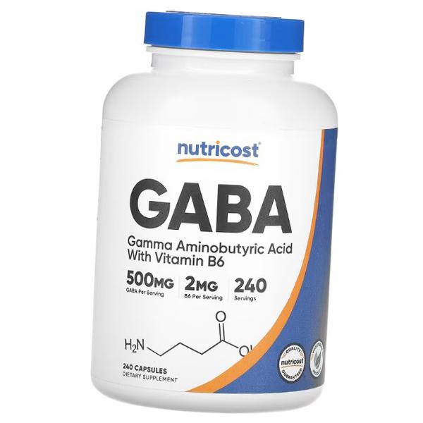 

ГАМК с Витамином В6, GABA With Vitamin B6, Nutricost 240капс (72647015) 240caps