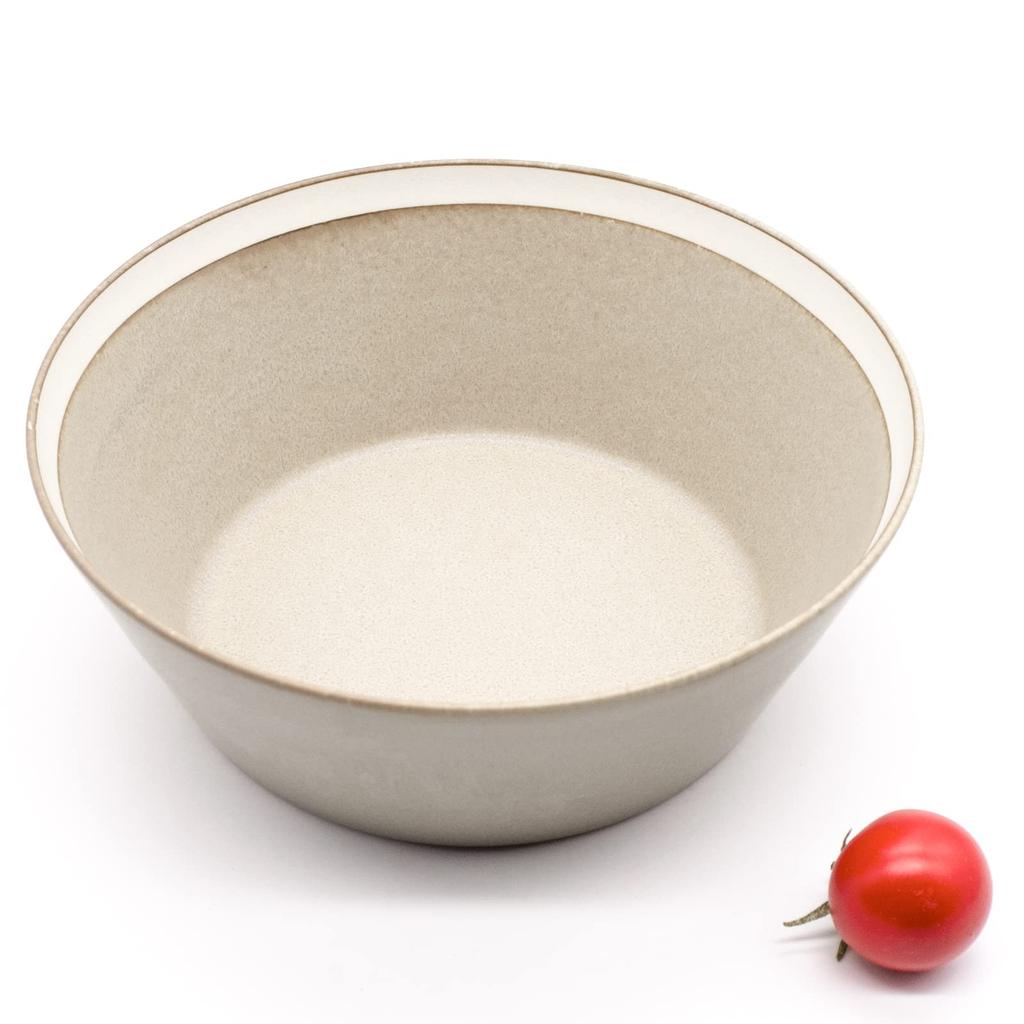 Yumiko iihoshi Porzellan x Kimura Glasware Schale L ca. 7 cm hoch x hergestellt in Produktnummer 255329 Geschirr, (sandbeige) / matt, 18,5cm