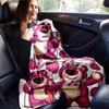 1 pezzo, Orso Fragola Lotso Coperta per Arredamento Casa: Una Coperta Morbida e Accogliente per la Tua Camera da Letto, il Soggiorno o le Avventure di Viaggio, Coperta Plaid in Flanella, da Esterno