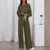 Fashion Women's Casual Suit Long Sleeved Casual Wide Leg Pants Set