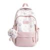 Color Block Cartoon Backpack Commuter Large Capacity Schoolbag Women's Lightweight Backpack