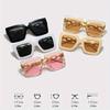 2pcs Luxury Oversized Fashion Sunglasses for Women - Large Square Frame with Anti-Glare Lenses, Golden & Rose Golden Accents