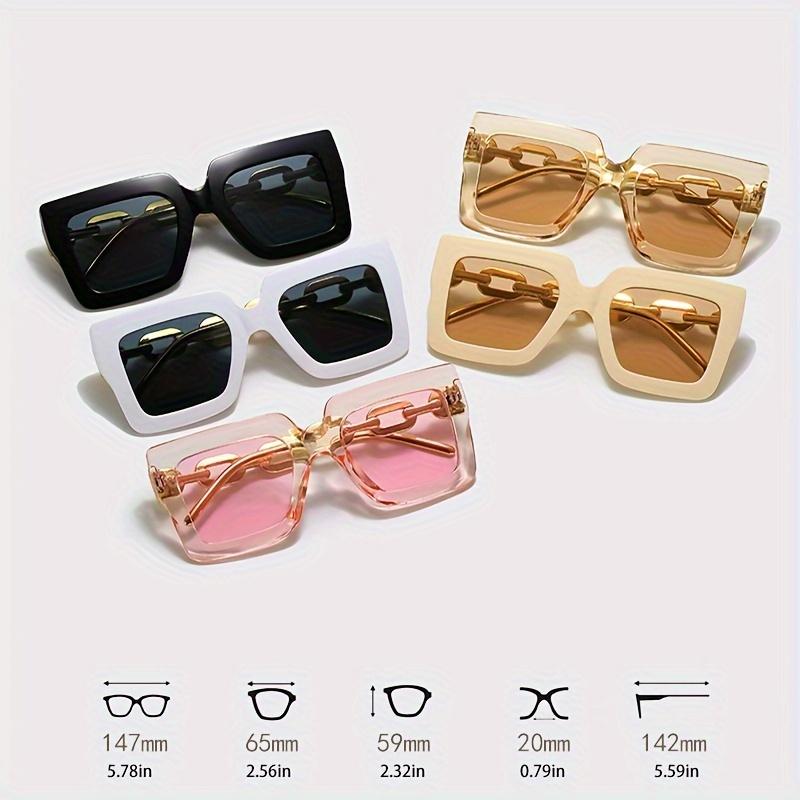 2pcs Luxury Oversized Fashion Sunglasses for Women - Large Square Frame with Anti-Glare Lenses, Golden & Rose Golden Accents