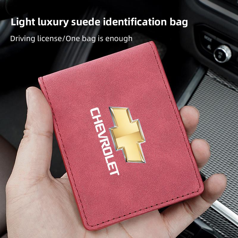 For Chevrolet Spark Captiva Cruze Car Driver License Cover Suede Anti-Fur Car Driving Documents Case Credit Card Holder