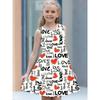 Fashion girls dresses summer new round neck vest style 3D printing princess skirt