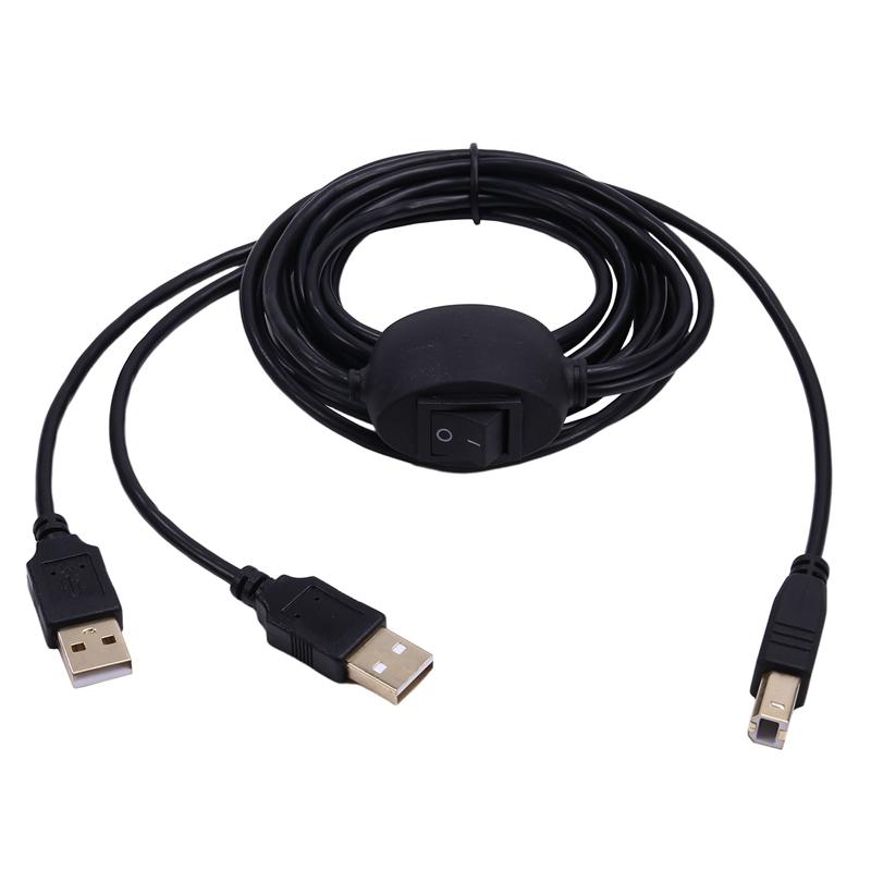 

Кабель-розгалужувач для принтера 2-в-1, USB A на B, штекер-штекер, для принтерів HP, Canon, Samsung, розгалужувач для двох комп ютерів Black A
