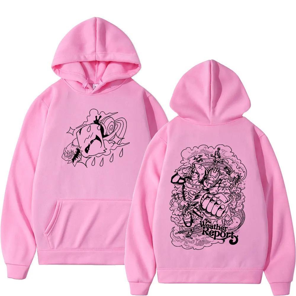 2026 Anime Jojo Bizarre Adventure Weather Report Hoodies Unisex Clothing Fashion Hooded Sweatshirts Long Sleeve Pullovers Streetwear