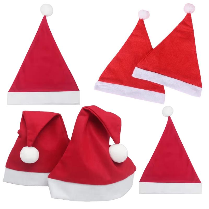 S/L Size Christmas Hat Non-woven Fabric Red Santa Claus Hat Holiday Festival Party DIY Decorations Christmas Daily Necessity ZYF