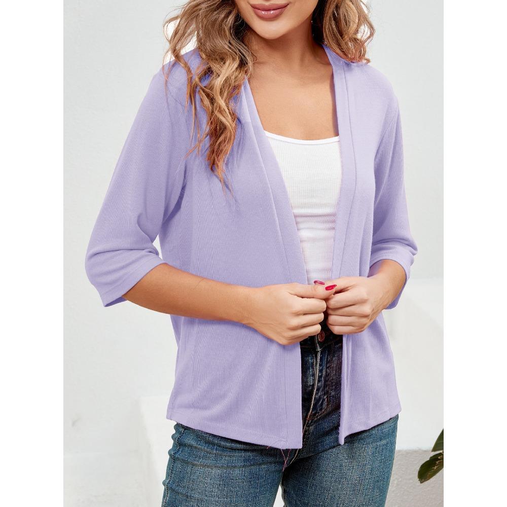 A New Elegant Summer Outerwear Sun-protective Top with Three-quarter Sleeves and A Knitted Cardigan