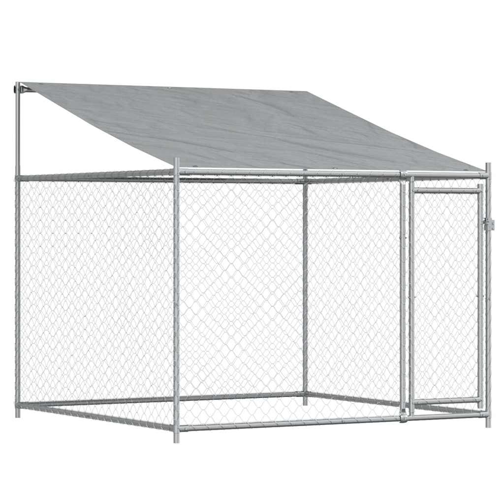 Vidaxl Dog Cage, With Roof and Door, Grey, 12X2X2 M, Steel