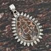 Turtella Jaspis Edelstein Anhänger, 925 Sterlingsilber, Birnenförmiger Edelstein, Handgefertigter Anhängerschmuck, Geschenk für Frauen, Ostergeschenk