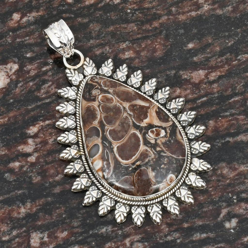 Turtella Jaspis Edelstein Anhänger, 925 Sterlingsilber, Birnenförmiger Edelstein, Handgefertigter Anhängerschmuck, Geschenk für Frauen, Ostergeschenk