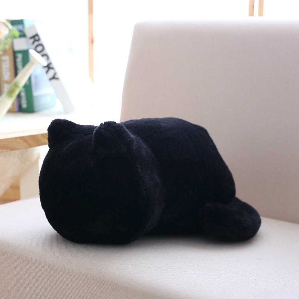 1Pc Cute Cartoon Cat Plush Cushion Pillow Back Shadow Cat Animal Toy Girfriend Gift Home Ornament black