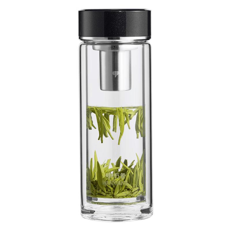 WANXIANG Double-Layer Portable Glass Travel Mug