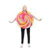 Fantasia de Pirulito Adulto Halloween Roupa de Doce Arco-Íris para Homens e Mulheres