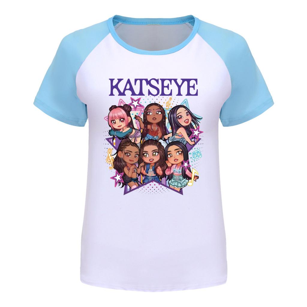 5301 Kids Girls KATSEYE Print T-Shirt Short Sleeves Top