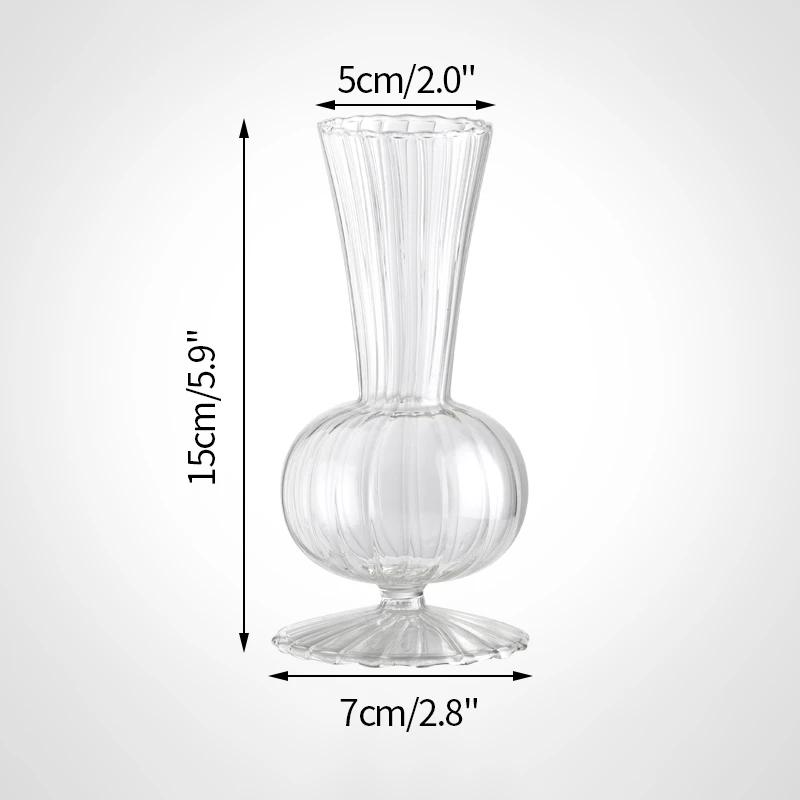 Glass Flower Vase Decoration Household Modern Decorative Vases Hydroponics Plant Bottle Multicolor Flower Plants Desktop Ornament