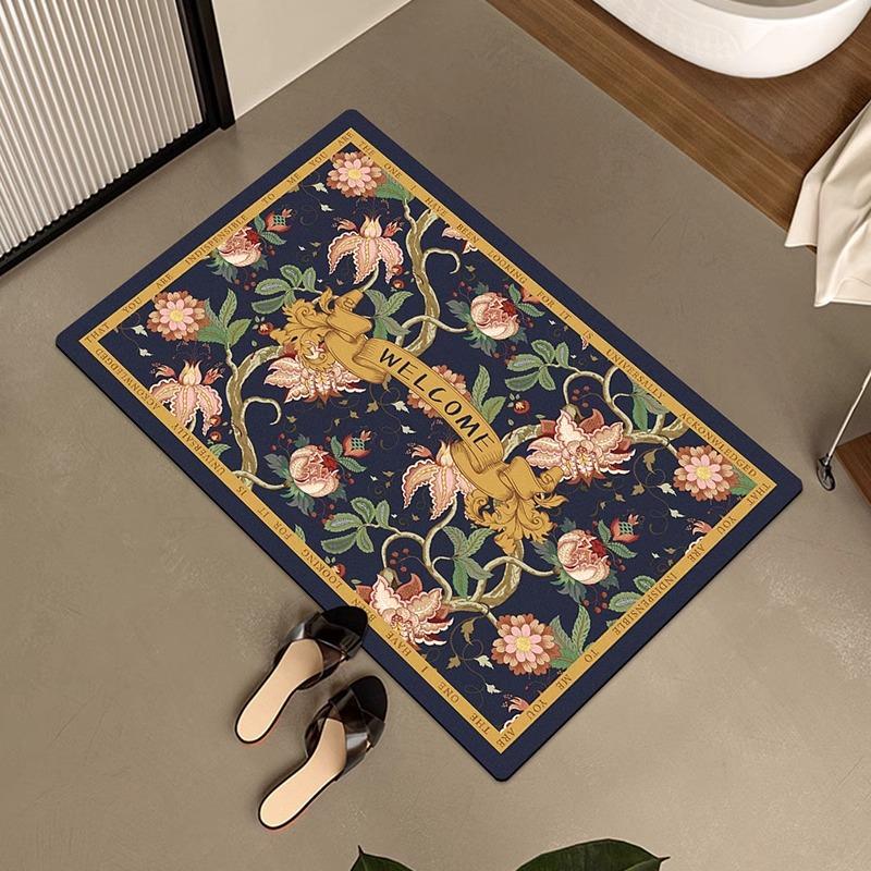 VIKAMA Bathroom Mats Kitchen Mats Front Door Mats Foot Rugs Non-slip Diatomite Mud Quick Dry Machine Washable Manageability