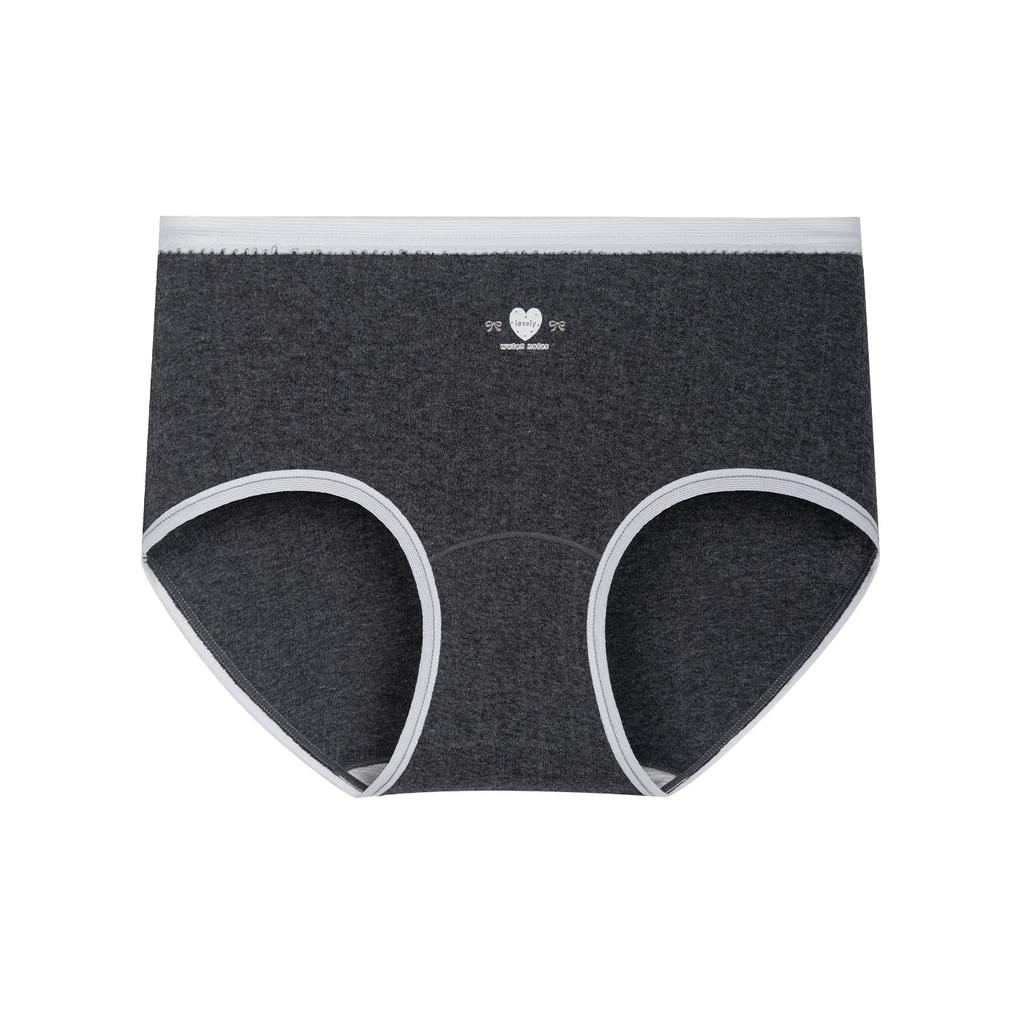 Plus Size Women's Color Yarn Cotton A Class Extended Crotch Mid Waist Briefs