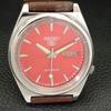 JAPAN 7019A VINTAGE SEIKO 5 AUTOMATIC MENS RED COLOR DIAL WATCH A701325-5 R206a-a701325