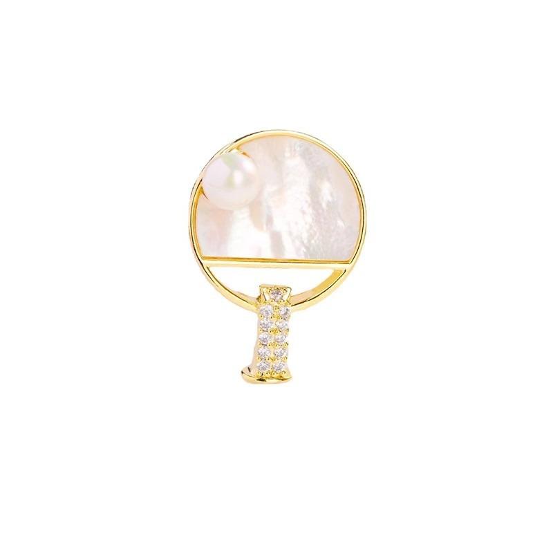 Creative Table Tennis Brooch with A Niche Design Sense, Anti-glare Pin, Collar Buckle, and Small Brooch Fix