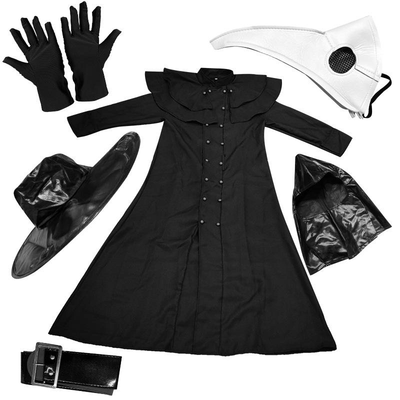 Halloween Adult, Medieval Steampunk Plague Doctor Costume, Crow Long-bill Birdman Costume