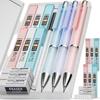 Nicpro Pastel Mechanical Pencil Set Lead with 6 HB 3 Erasers 9 Eraser Cute School Supplies for and with Case (3-Piece Set), 0.9mm Tubes, Lead, &