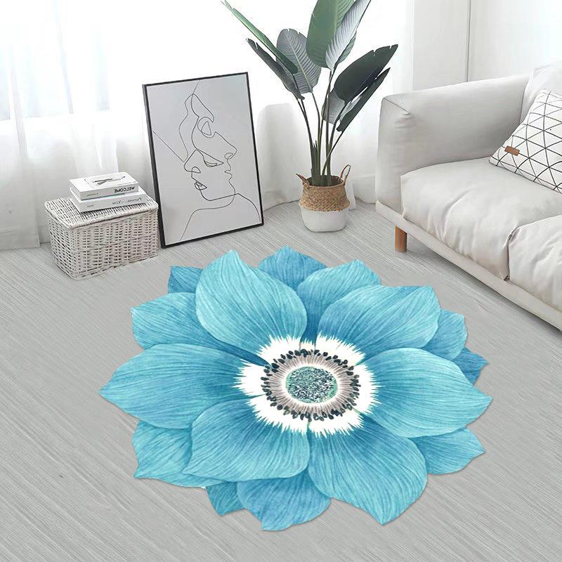 

Необычные ковры в форме цветка для гостиной, мягкие круглые коврики для кухни, ковер в виде пиона, ковер для диванов, ковер для спальни 100*100cm