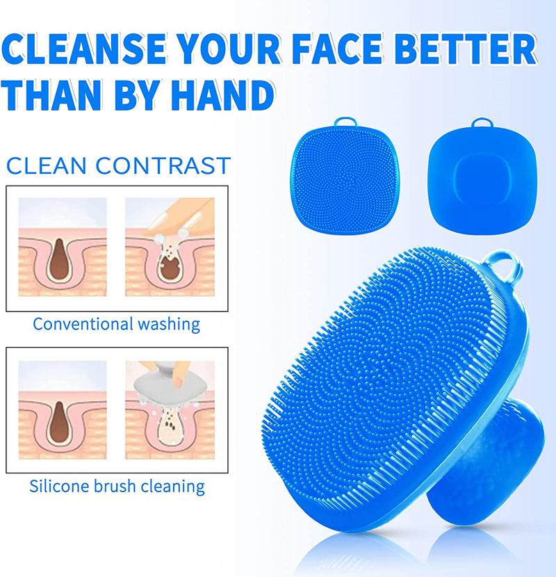 Silicone Face Scrubber for Men and Women Facial Cleansing Brush Silicone Face Wash Brush Manual Cleansing Skin Care Face Brush