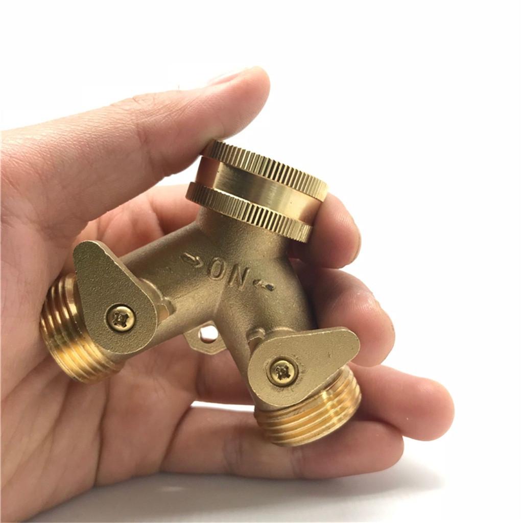 Heavy-Duty Brass Garden Hose Connector Faucet Splitter