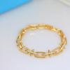 Knot Series Talisman V Gold Material Peach Heart and Pearl Heart Brand Bracelet, Small and Exquisite Jewelry