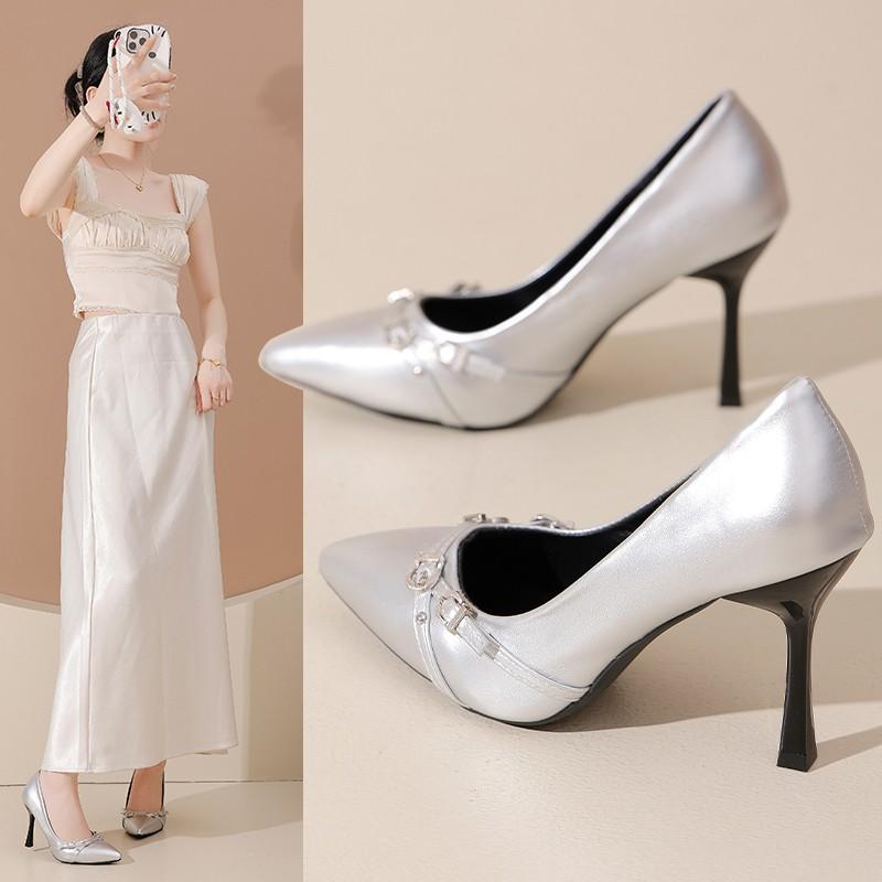 Fashion French Socialite Pointed-toe High Heels for Women, 2025 New Style, Stylish and Versatile Pointed-toe Single-toe Shoes