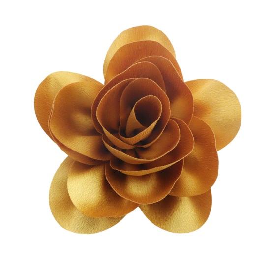 

Корсаж для торжественного случая Французский стиль Большая роза Атласная ткань Жених Невеста Свадебная брошь Выпускной вечер Вечеринка Банкетное платье Костюм Пальто золотистый