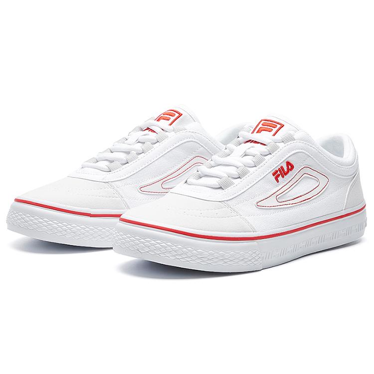 FILA Classic Boarder Skateboard Canvas Shoes White/red F12M034423FWT