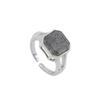 925 Silver Unique Square Stone Ring For Women Jewelry Finger Open Vintage Ring Allergy For Party Birthday Gift