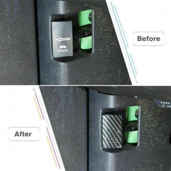 Panel przycisku przełącznika maski silnika z włókna węglowego Dekoracja do Ford Mustang 2010-14