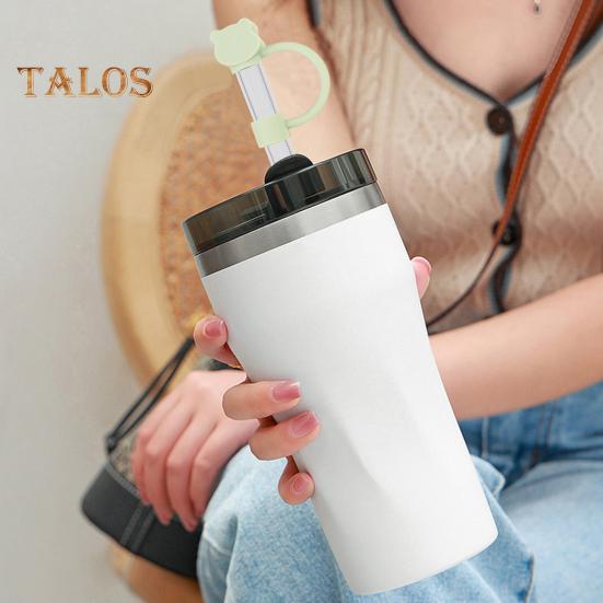 2/8 ks Silikonové krytky na brčka pro 40oz kelímky, opakovaně použitelné, design ve tvaru medvídka, chrániče konců brček, víčka, prachovka pro domov, kolej, restauraci