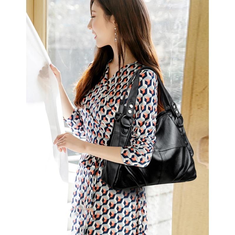 Soft Leather Luxury Handbags Women New Casual Tote Bag Designer Ladies Large Shoulder Crossbody Handbag Sac for Female Patchwork