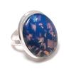Blue Triplet Opal Gemstone Handmade 925 Sterling Silver Jewelry Ring Size 9 d6Z26