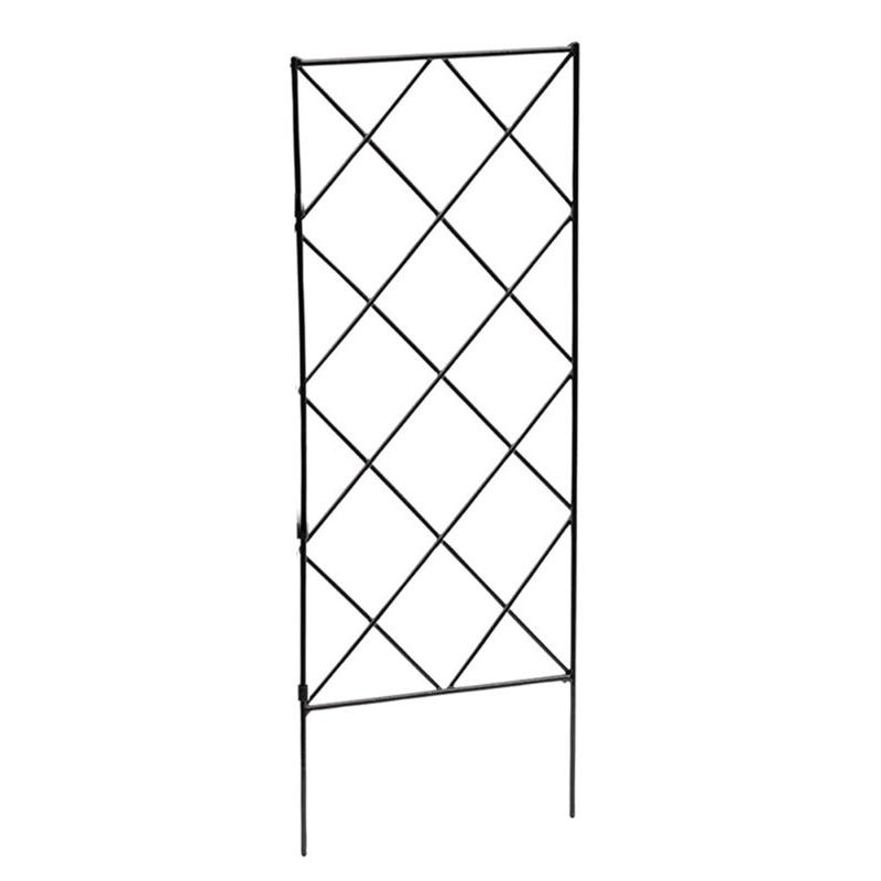 Black Metal Wire Lattice Grid Vines Climbing Trellis Panels Garden Plants Vines Flower Support Frame Decorative Fences