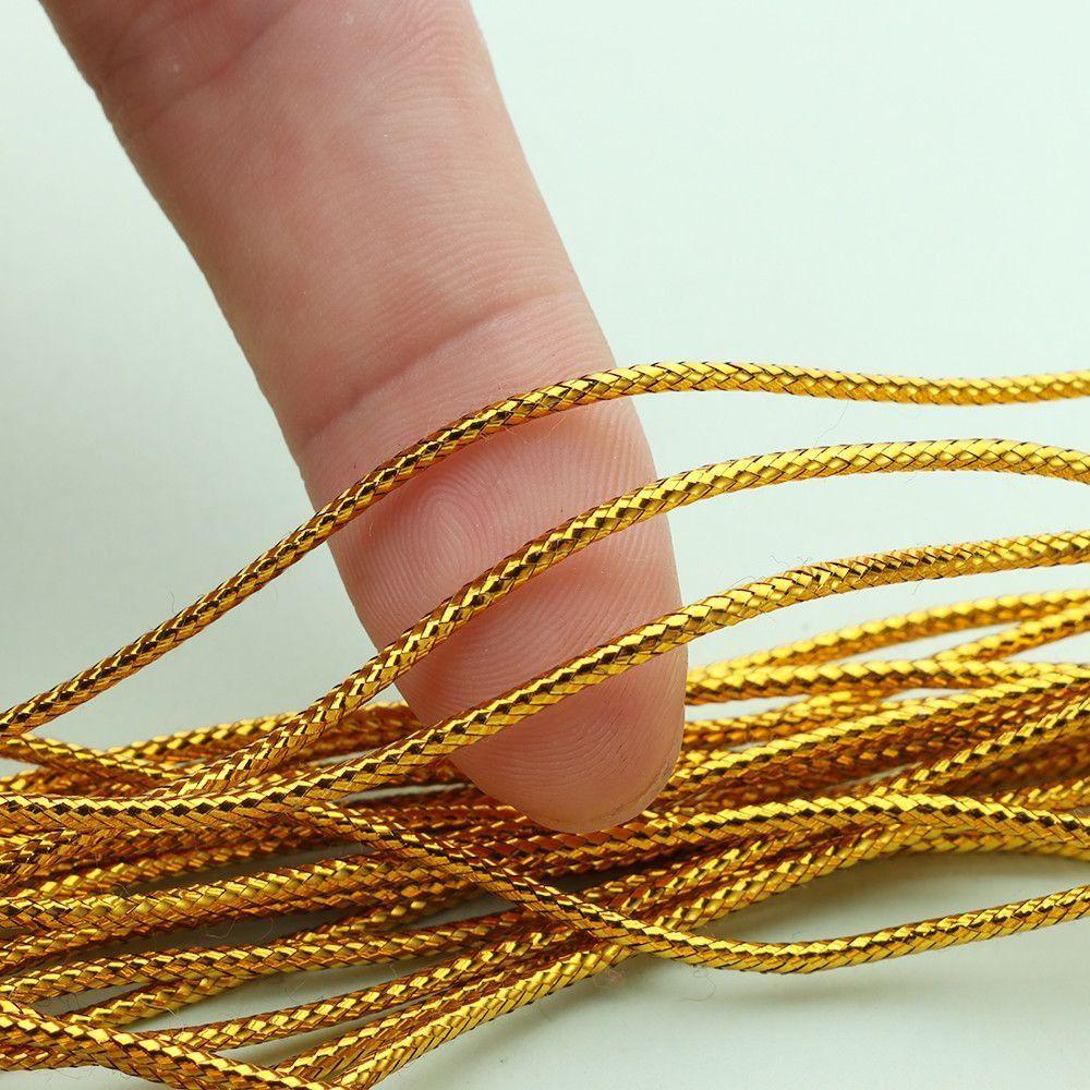 Cordeau Cordon Couleur Or Argent 90M de Longueur Cordon à Perles Nouveau Cordon à Tresser Bracelet DIY