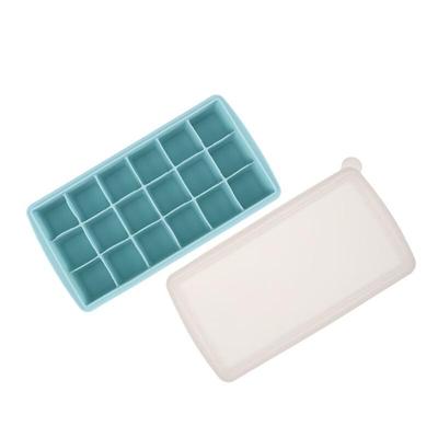 ZISIZ 18-Grid Silicone Ice Cube Tray for Baby Food with Lid - 3-Pack