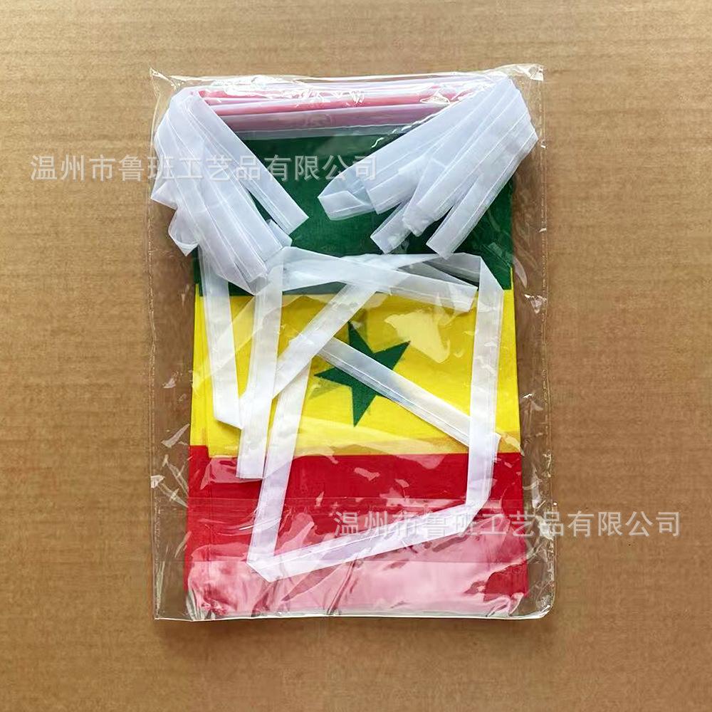 TIKI BANDIERINA 20 pz/lotto Bandierine Senegal 14x21cm Striscione Senegal String Banner Festival Festa Vacanza per decorazione