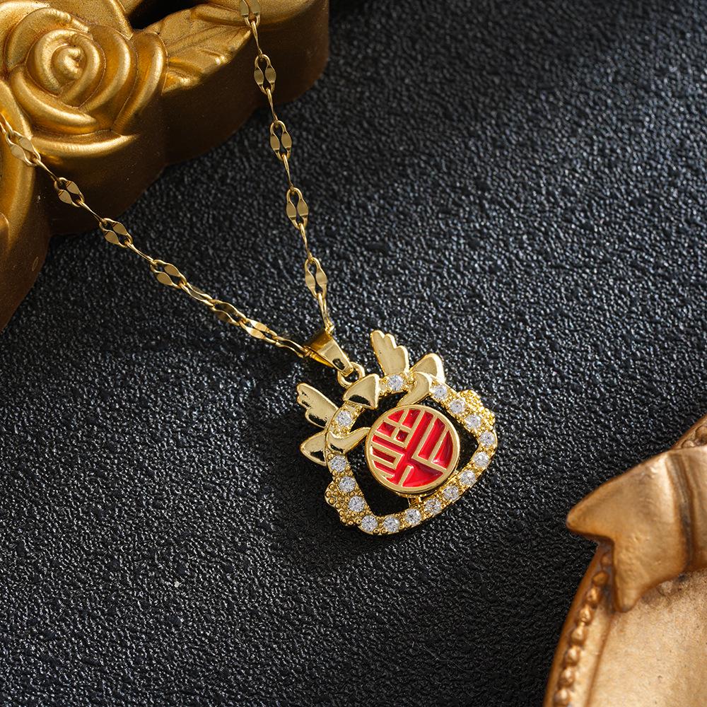 Fashionable Light Luxury National Style Cartoon Pendant Clavicle Chain - Trending on Douyin.